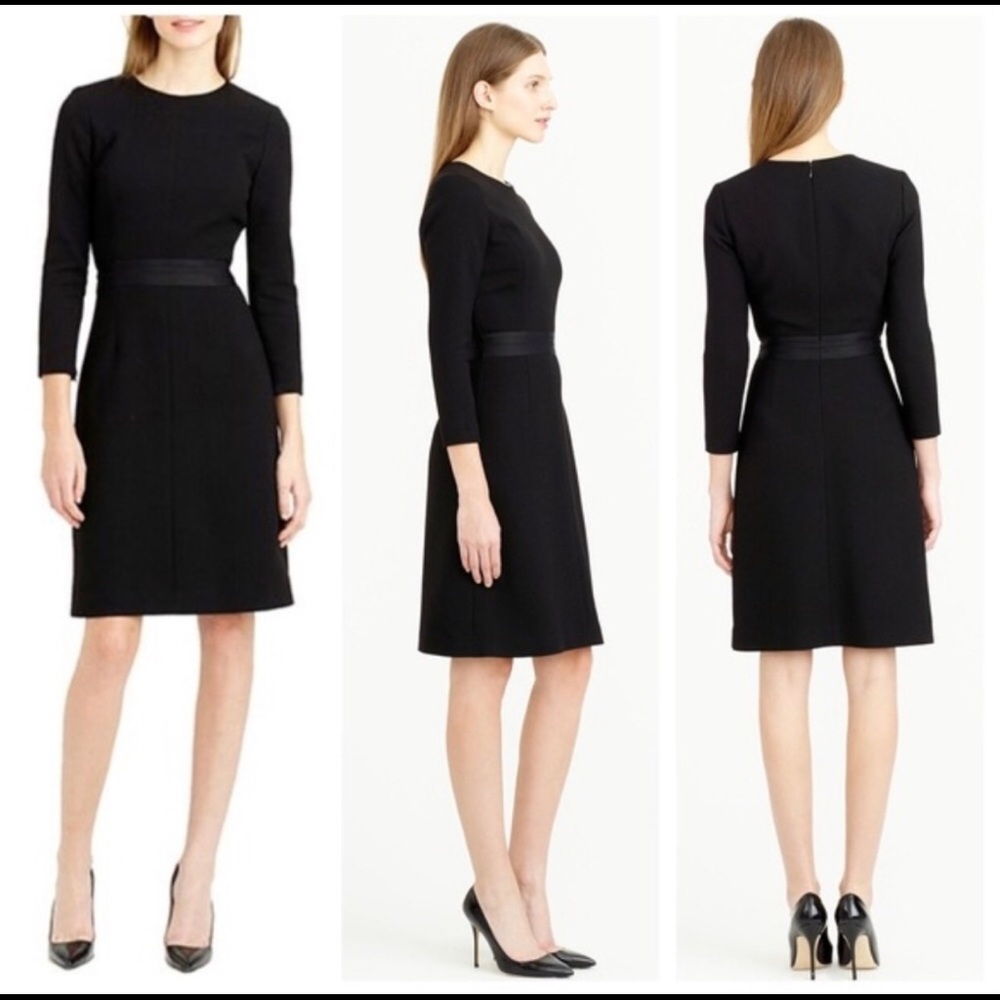 J.Crew double faced black wool dress